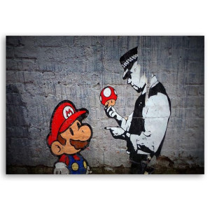 OBRAZ MŁODZIEŻOWY Banksy Super Mario 120x80