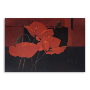OBRAZ NA PŁÓTNIE Maki Polne Kwiaty Czerwony 100x70