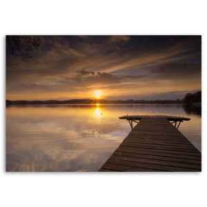 OBRAZ NA PŁÓTNIE Pomost nad jeziorem 100x70