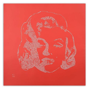OBRAZ NA PŁÓTNIE Marilyn Monroe Tło Czerwony 50x50