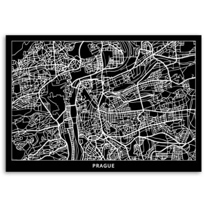 OBRAZ CANVAS DO BIURA Praga Plan Miasta 100x70