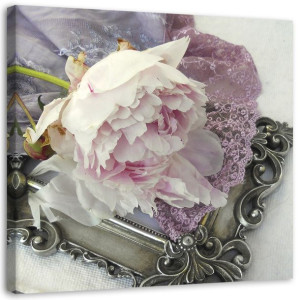 OBRAZ NA PŁÓTNIE Kwiat róży shabby chic 50x50