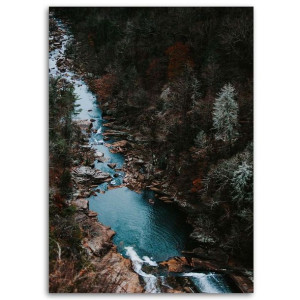 OBRAZ NA PŁÓTNIE Las Potok Góry Natura 60x90