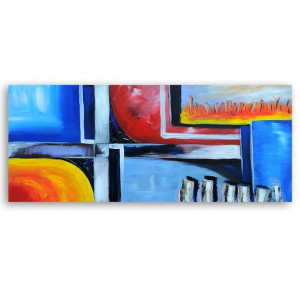 OBRAZ NA PŁÓTNIE Abstrakcja Kolorowa 150x50