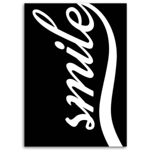 OBRAZ NA PŁÓTNIE Napis Smile Typografia 80x120