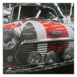 OBRAZ NA PŁÓTNIE Mini Cooper Samochód Szary 30x30