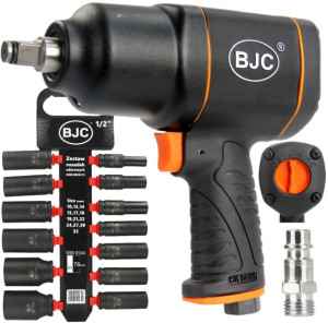Udarowy Klucz Pneumatyczny 1550nm 1/2" Bjc + Nasadki 10-32mm 13el.