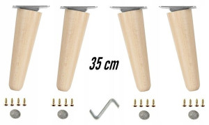 Nogi Nóżki Drewniane Bukowe Skośne 35cm Zestaw U35