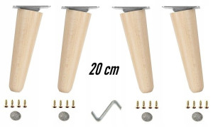 Nogi Nóżki Drewniane Bukowe Skośne 20cm Zestaw U20