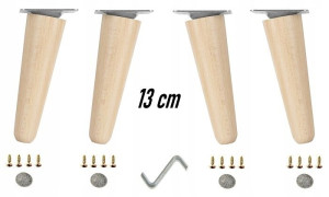 Nogi Nóżki Drewniane Bukowe Skośne 13cm Zestaw U13