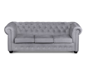 Sofa trzyosobowa chesterfield PARUS ciemny szary Konsimo