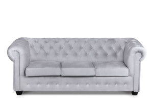 Sofa trzyosobowa chesterfield PARUS jasny szary Konsimo