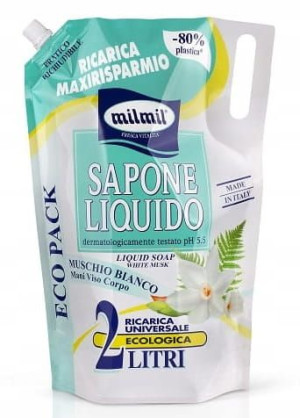 Milmil Sapone Białe Piżmo mydło w płynie zapas 2L
