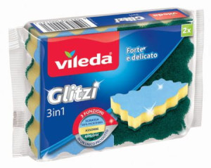 VILEDA Glitzi 3w1 Zmywak do naczyń gąbka 2szt
