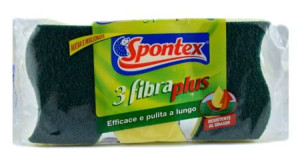 Spontex Fibra Plus Zmywak Gąbka do naczyń 3szt