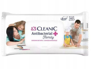 CLEANIC chusteczki antybakteryjne nawilżane 60 szt