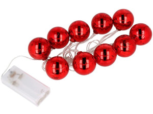 Lampki Choinkowe Girlanda Kule Cotton 10 Led Czer.