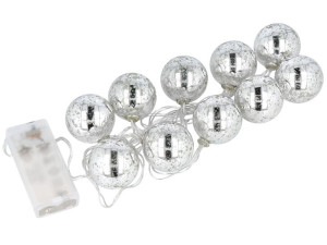 Lampki Choinkowe Girlanda Kule Cotton 10 Led Sreb.