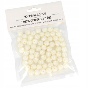 Koraliki Dekoracyjne Z Dziurką 10 Mm 70 Szt Ecru