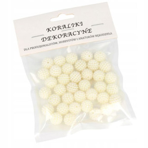 Koraliki Dekoracyjne Z Dziurką 12 Mm 37 Szt Ecru