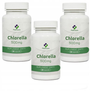 Chlorella Detoks algi detox oczyszczenie 500mg ekstrakt ZESTAW 180 kapsułek