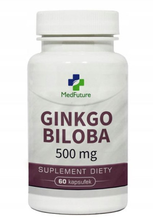 Ginkgo biloba Miłorząb 500 mg pamięć koncentracja 60 kapsułek
