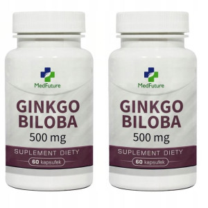 Ginkgo biloba Miłorząb 500 mg pamięć koncentracja 120 kapsułek