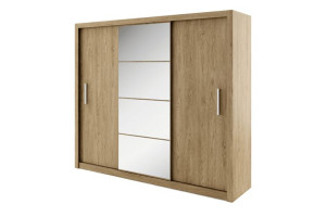 Szafa trzydrzwiowa 250x215x60 cm TIVO dąb naturalny Konsimo