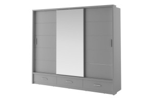Szafa trzydrzwiowa 250x215x63 cm APERA szary Konsimo