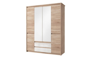 Szafa z lustrem 166,5x210x59 cm ENTO dąb sonoma/biały Konsimo