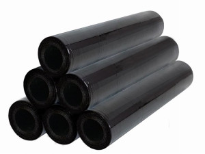 Folia stretch czarna beztubowa 6 rolek x 1,2 kg netto szer. 500 mm JAKOŚĆ!