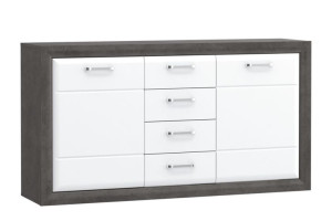 Komoda z szufladami LENNOX NEW ciemny szary/biały Konsimo