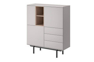 Komoda z szufladami NISSO szary/dąb Konsimo