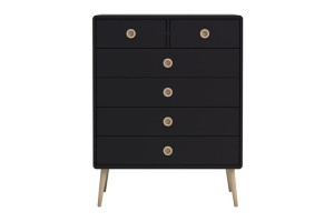 Komoda z szufladami SOFTLINE czarny/dąb Konsimo