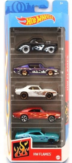 HOT WHEELS GTN48 HW Flames 5pak samochody metalowe