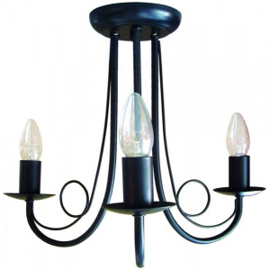 Świecznikowa LAMPA sufitowa PERŁA LP-020/3P black Light Prestige pałacowa O
