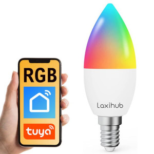 Inteligentna żarówka RGB WiFi E14 4.5W Tuya Alexa HA Smart Life Laxihub