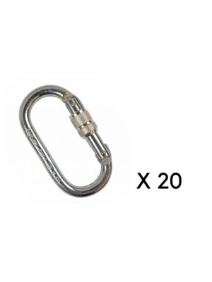 Karabinek stalowy oval steel RGK1 Screw Lock Ridge Gear 20szt.