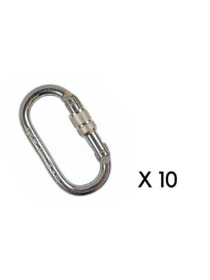Karabinek stalowy oval steel RGK1 Screw Lock Ridge Gear 10szt.