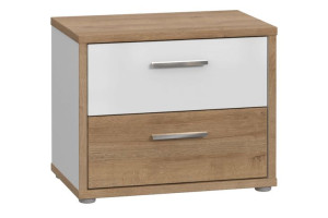 Szafka nocna 54,8x44,7x34,7 cm CHICORY biały/dąb naturalny Konsimo