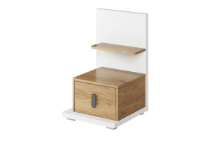 Szafka nocna lewy 43x70x45 cm TINCTO hikora naturalna/biały Konsimo