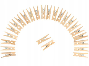Spinacze Mini Klamerki Drewno Brąz 2,5 Cm 100 Szt