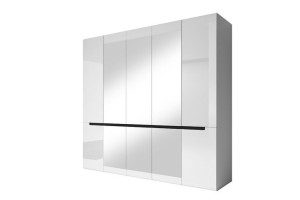 Szafa ubraniowa 225x213x60 cm HEKTOR biały połysk Konsimo