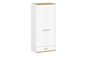 Szafa ubraniowa 90x202,5x55 cm ANTHO biały/dąb naturalny Konsimo