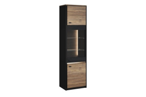 Witryna 55x200x41 cm RICATO dąb wersal/czarny Konsimo