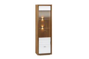 Witryna 60x203x41 cm SULA biały/orzech naturalny Konsimo