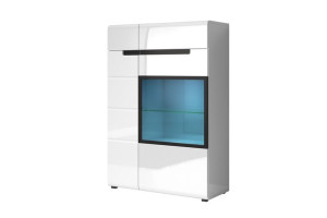Witryna 90x130x37 cm HEKTOR biały połysk Konsimo