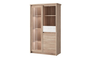 Witryna 90x155,5x40 cm ENTO dąb sonoma/biały Konsimo