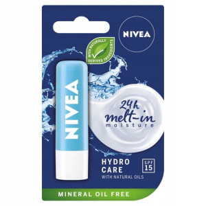 Nivea Hydro Care bezbarwna pomadka ochronna 4,8 g