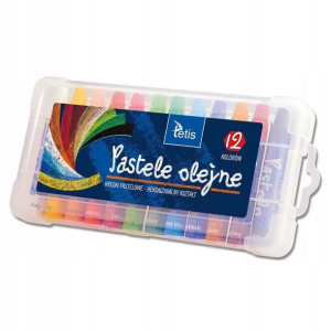 Kredki Pastelowe Olejne Heksagonalne 12 kolorów
